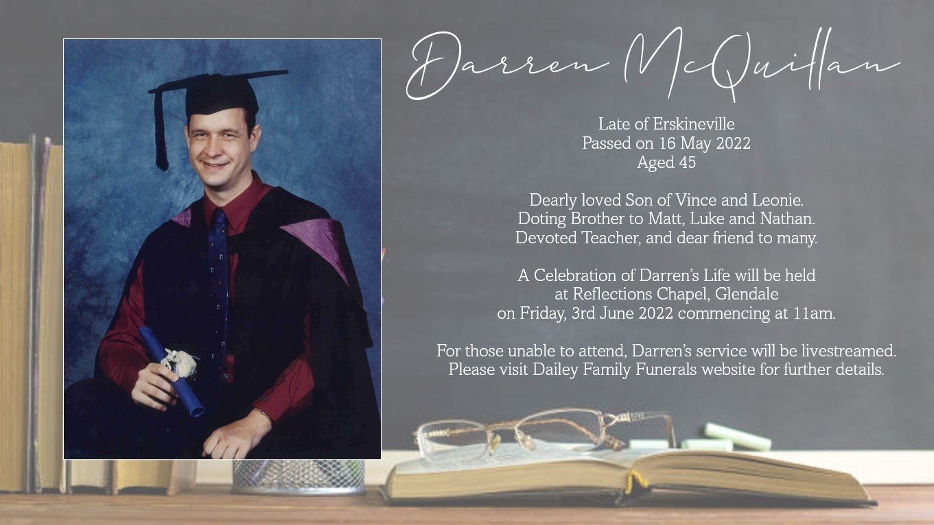 Darren McQuillan Online Memorials
